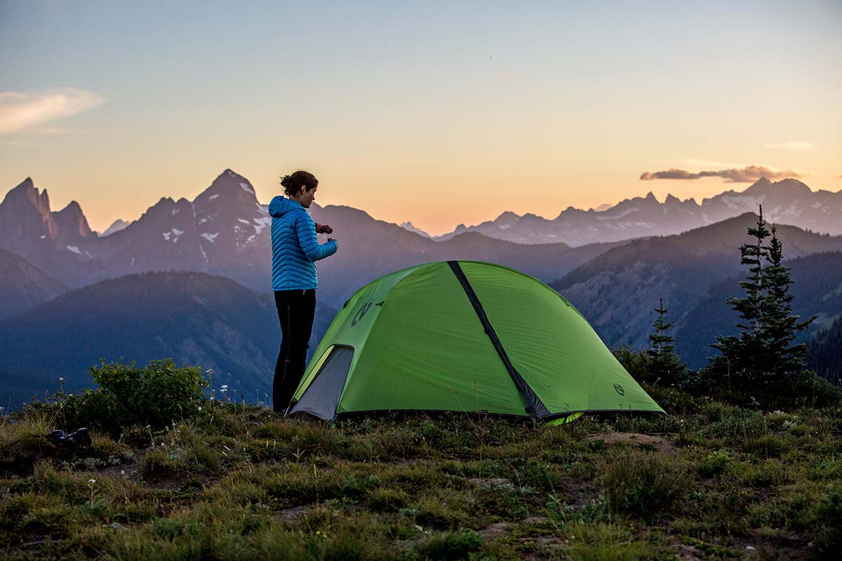 Backpacking Tent (high On Ridge Overlooking Mountains) 